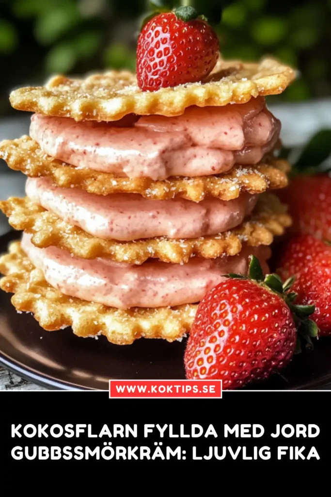 Kokosflarn fyllda med jordgubbssmörkräm