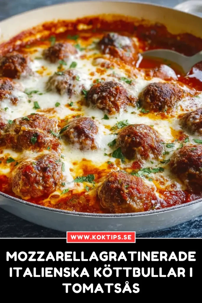 Mozzarellagratinerade italienska köttbullar