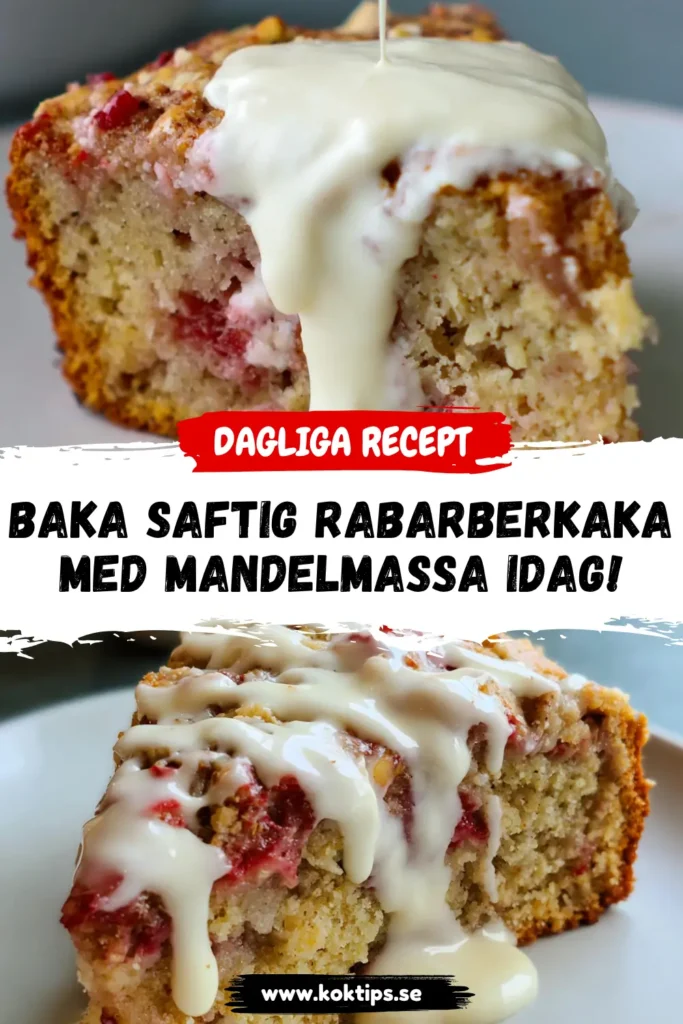 Baka saftig rabarberkaka med mandelmassa idag!