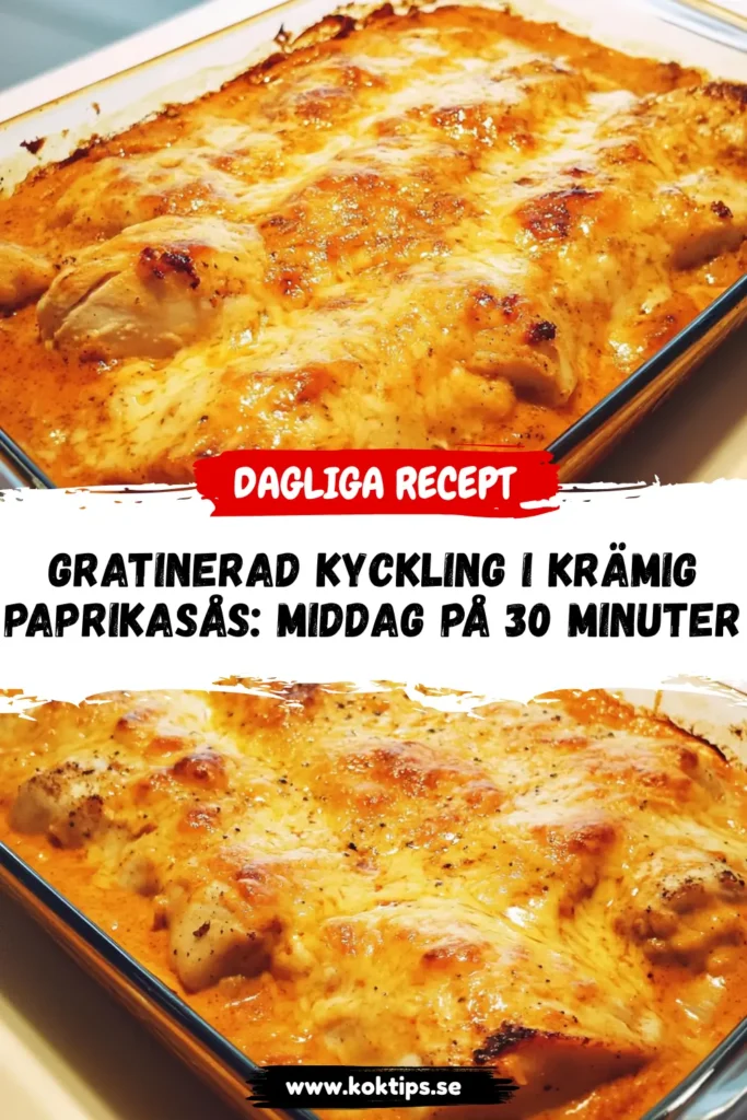 Gratinerad kyckling i krämig paprikasås