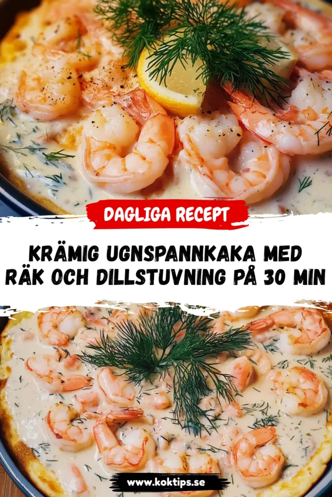 Krämig ugnspannkaka med räk och dillstuvning