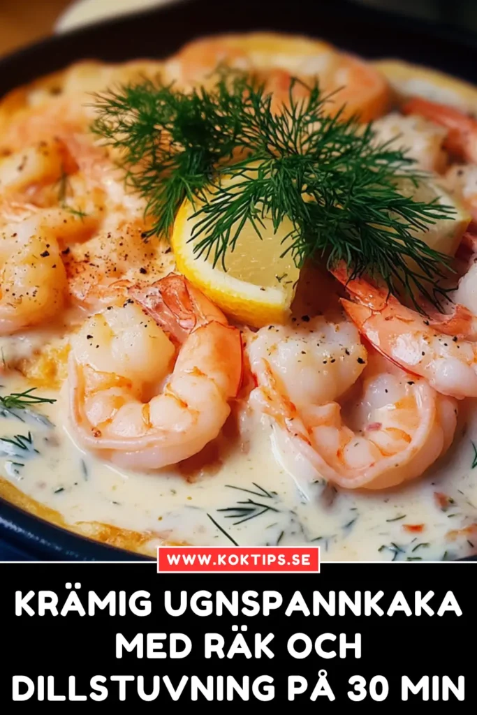 Krämig ugnspannkaka med räk och dillstuvning