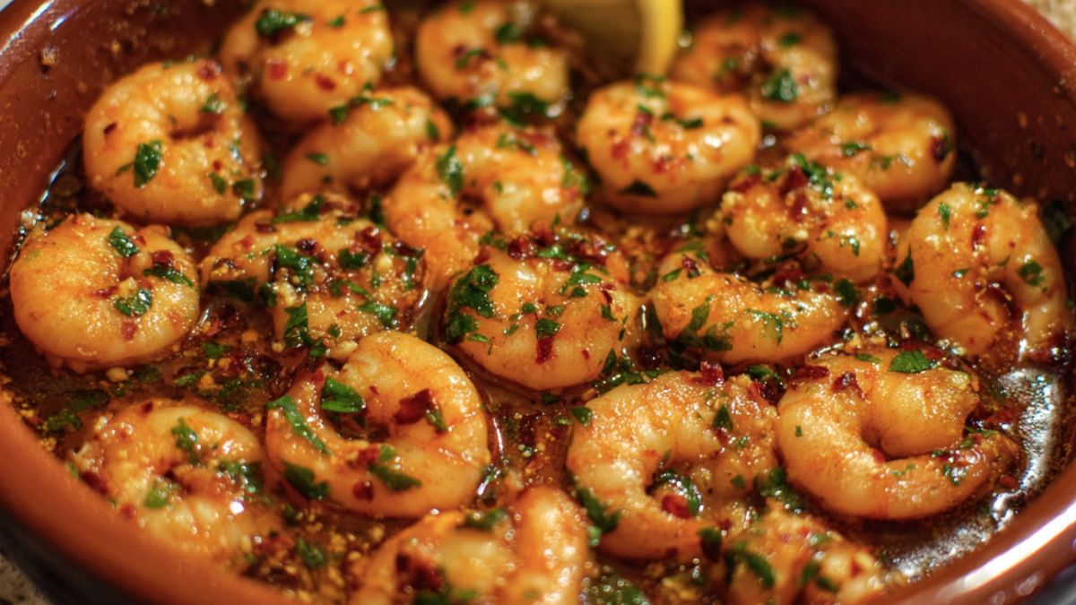 Spanska vitlöksräkor med chili: autentisk tapasrätt