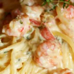 Pasta med räkor i vansinnigt god sås på 20 minuter