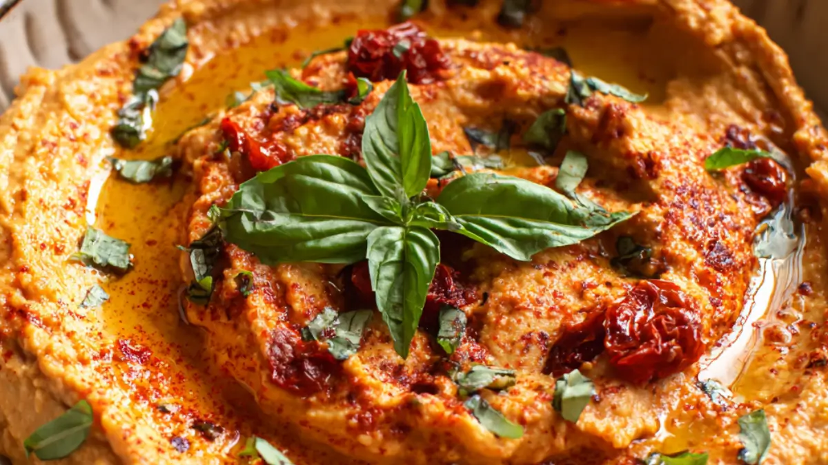Tomat och basilika hummus - Smakexplosion i varje tugga!