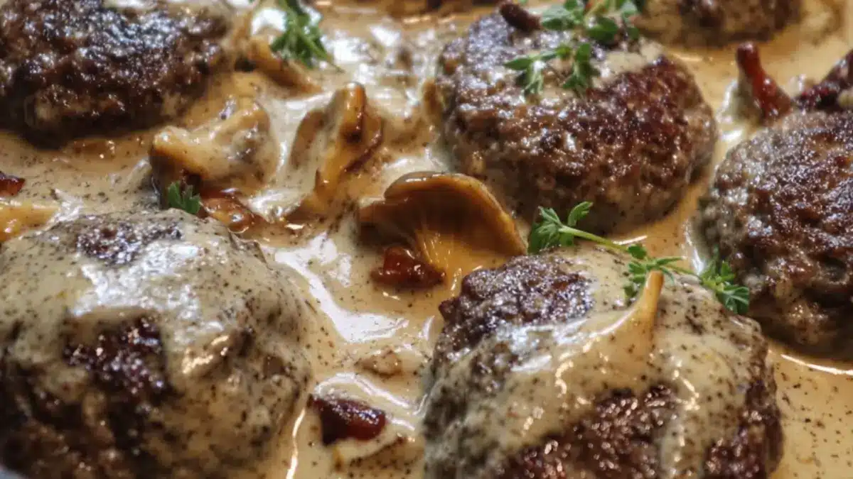 Så gör du pannbiffar med kantarellsås enkelt