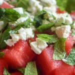 Sallad med vattenmelon och fetaost på 10 min