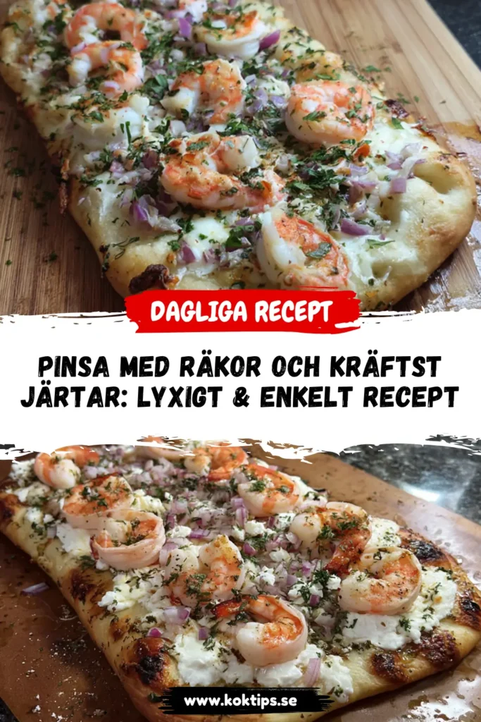 Pinsa med räkor och kräftstjärtar