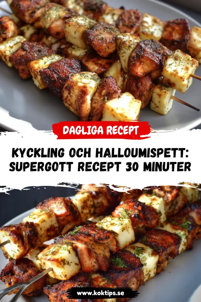 Kyckling och halloumispett