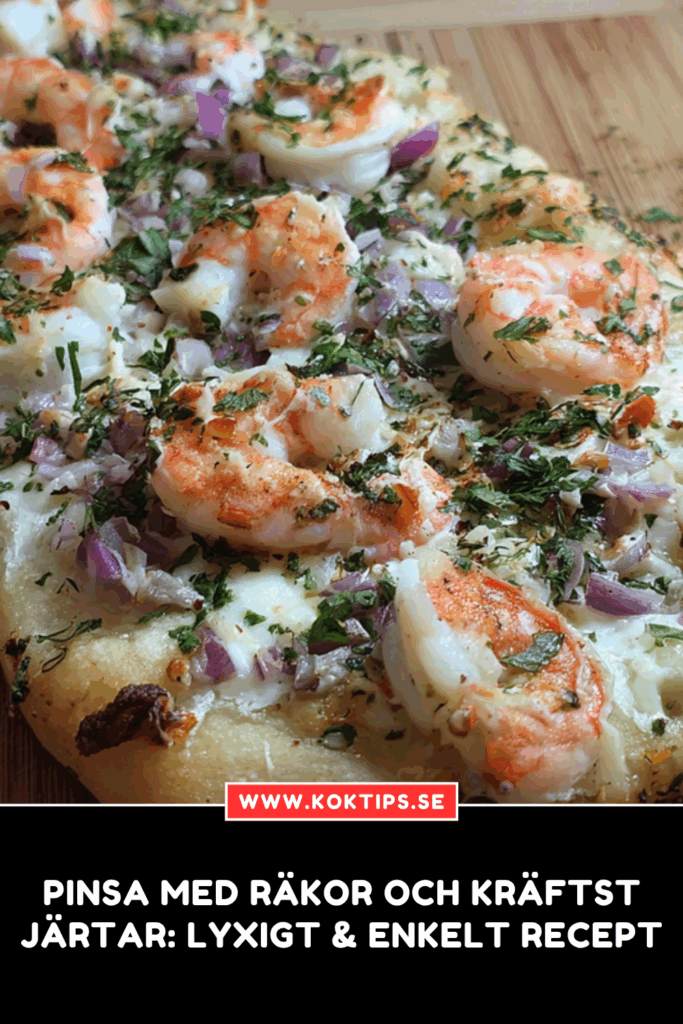 Pinsa med räkor och kräftstjärtar