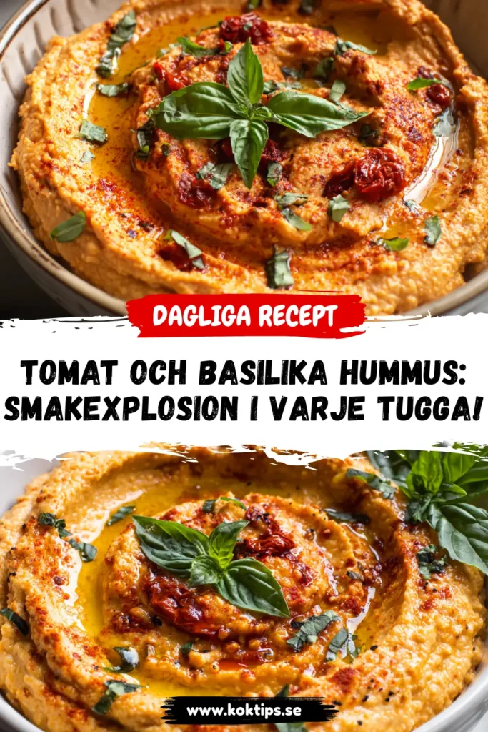 Tomat och basilika hummus: Smakexplosion i varje tugga!