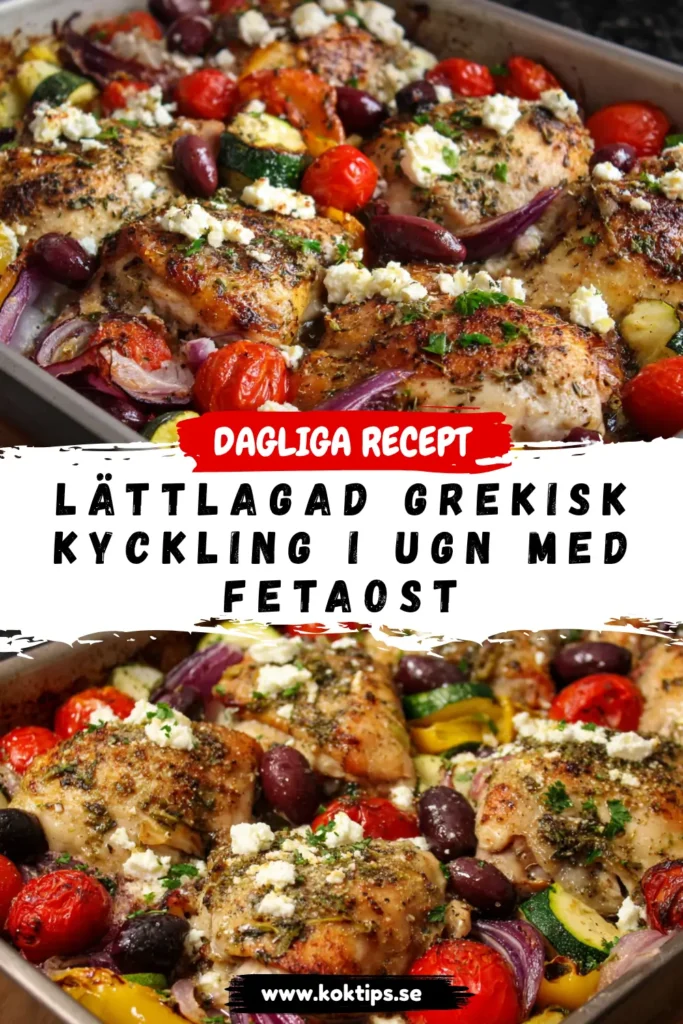 Lättlagad grekisk kyckling i ugn med fetaost