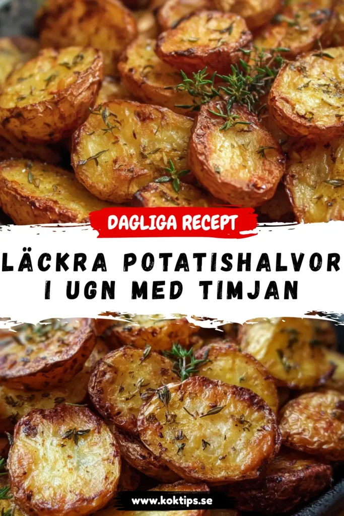 Läckra potatishalvor i ugn med timjan