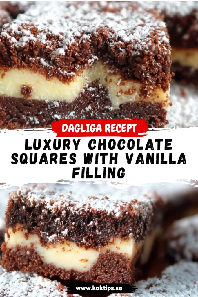 Lyxiga chokladrutor med vaniljfyllning: enkelt recept