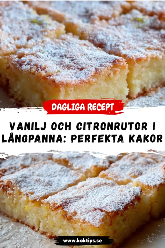 Vanilj och citronrutor i långpanna: Perfekta kakor