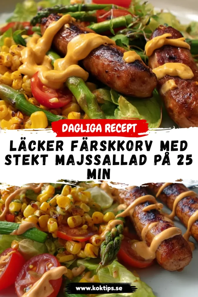 Läcker Färskkorv med stekt majssallad på 25 min