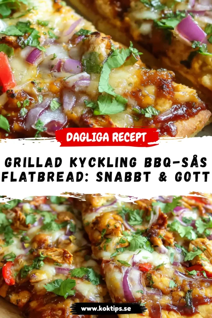 Grillad kyckling BBQ-sås flatbread: Snabbt & gott