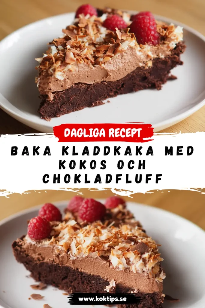 Baka kladdkaka med kokos och chokladfluff