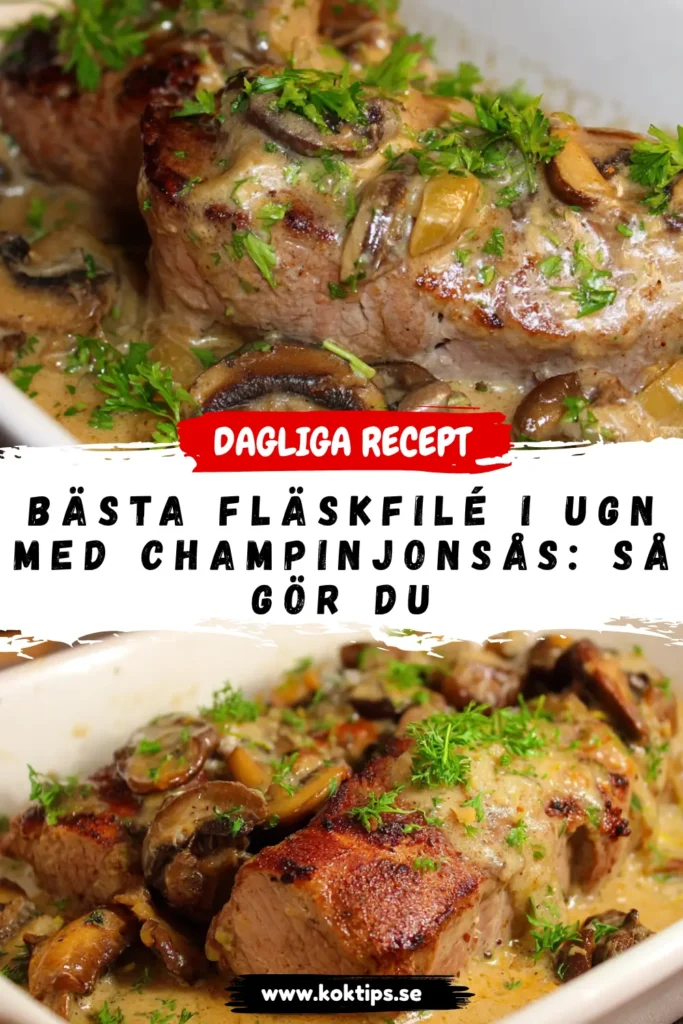 Bästa fläskfilé i ugn med champinjonsås: så gör du