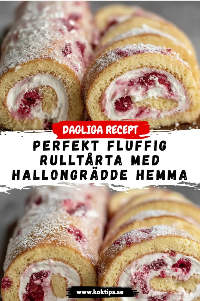 Perfekt fluffig rulltårta med hallongrädde hemma