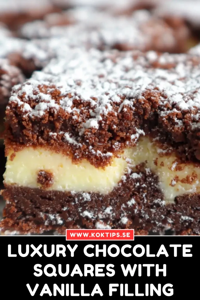 Lyxiga chokladrutor med vaniljfyllning: enkelt recept