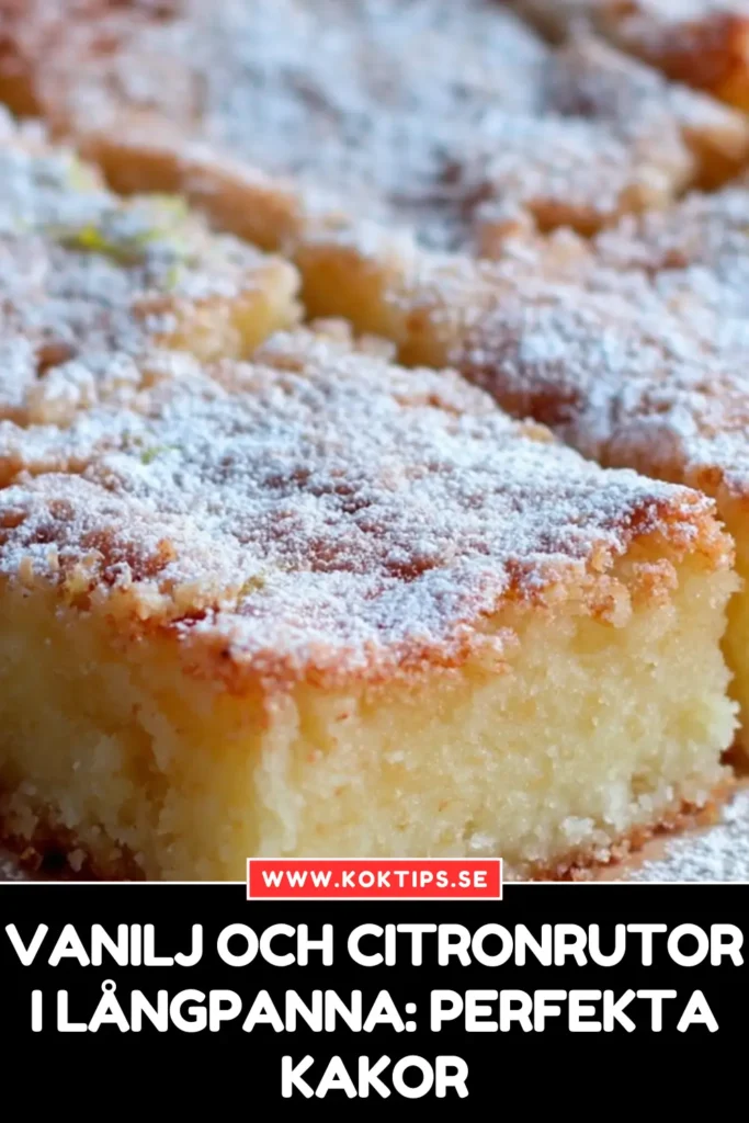 Vanilj och citronrutor i långpanna: Perfekta kakor