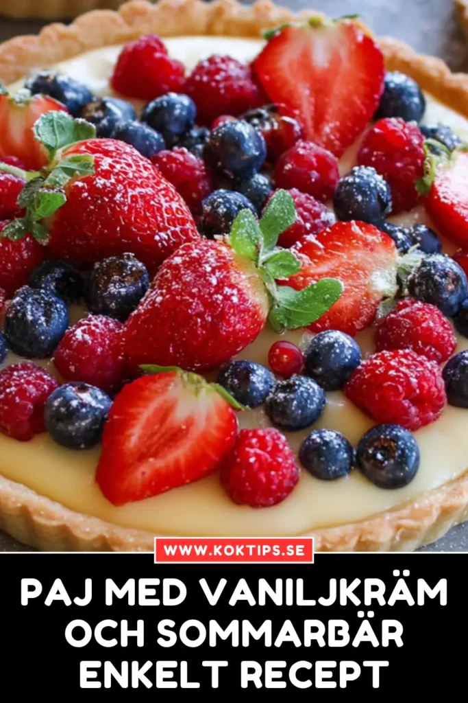 Paj med vaniljkräm och sommarbär: enkelt recept