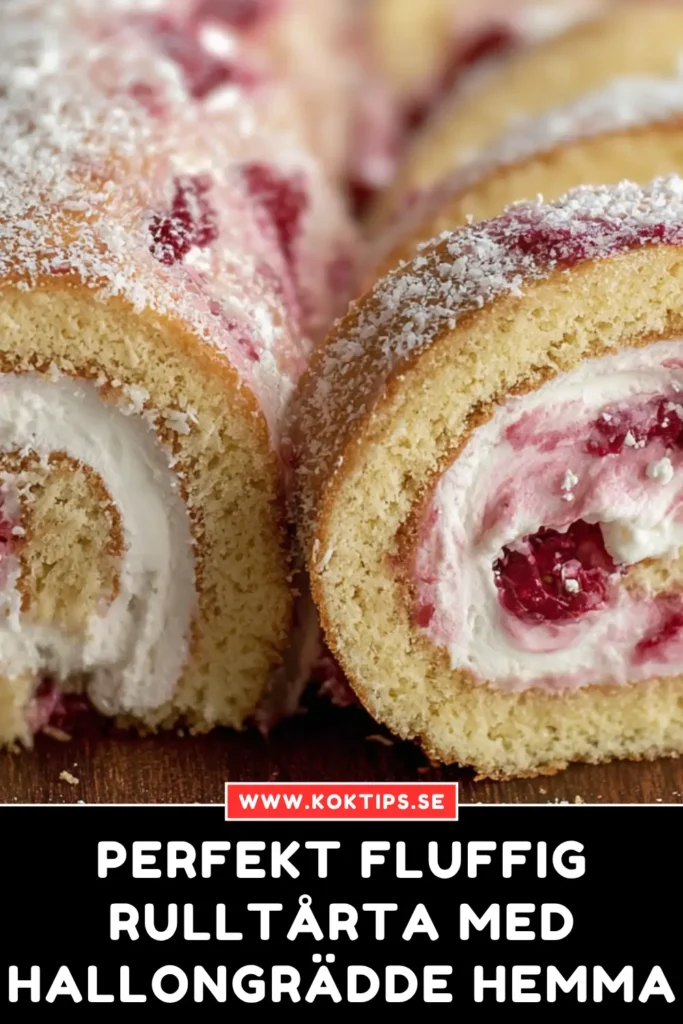 Perfekt fluffig rulltårta med hallongrädde hemma