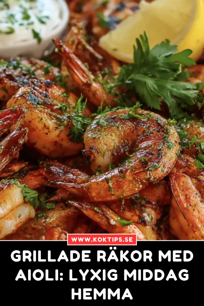 Grillade räkor med aioli: Lyxig middag hemma