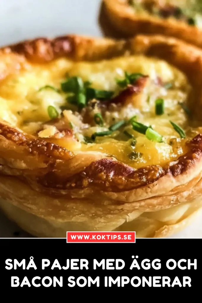 Små pajer med ägg och bacon som imponerar