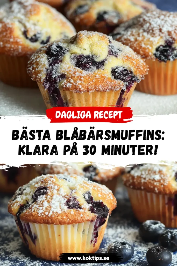 Bästa blåbärsmuffins: klara på 30 minuter!