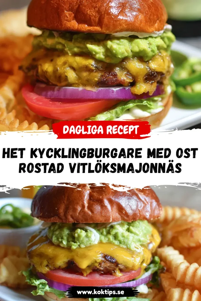 Het Kycklingburgare med Jalapeño och Rostad Vitlöksmajonnäs