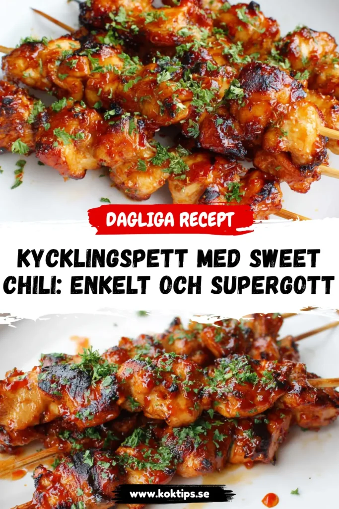 Kycklingspett med sweet chili: enkelt och supergott
