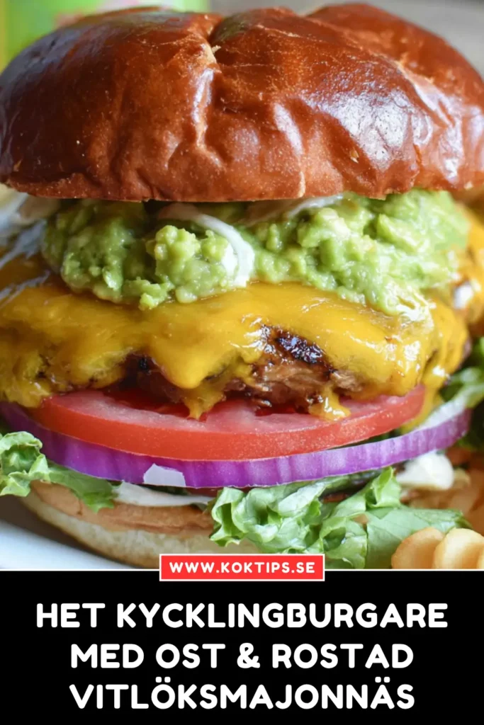 Het Kycklingburgare med Jalapeño och Rostad Vitlöksmajonnäs