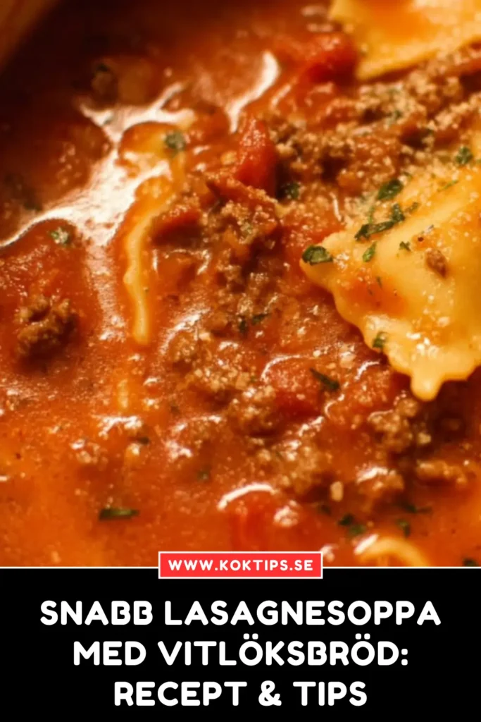 Snabb lasagnesoppa med vitlöksbröd: Recept & tips
