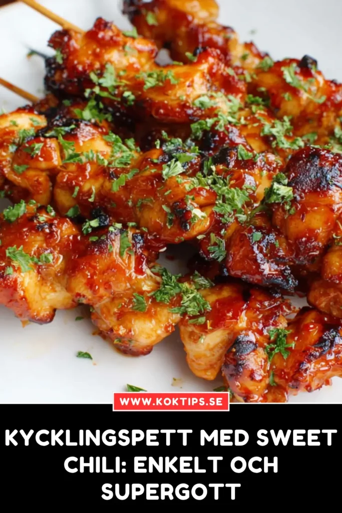 Kycklingspett med sweet chili: enkelt och supergott