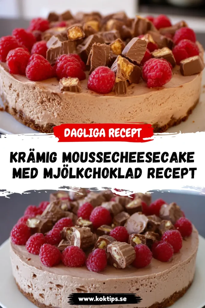 Krämig Moussecheesecake med Mjölkchoklad Recept