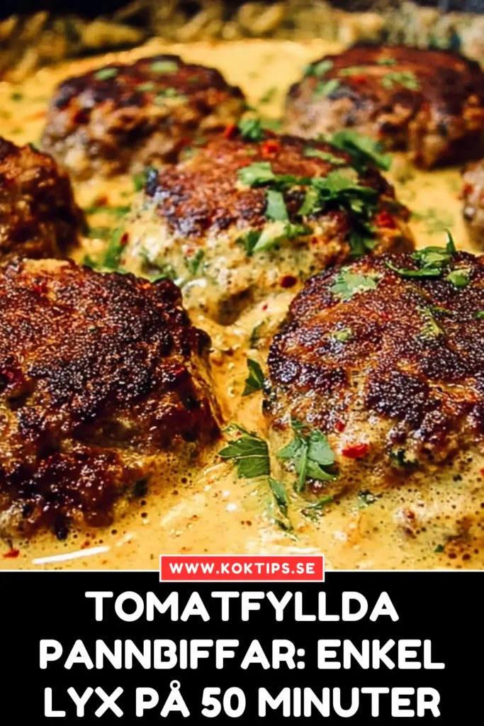 Tomatfyllda pannbiffar: Enkel lyx på 50 minuter