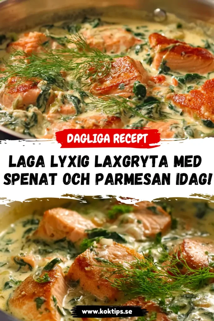 Laga lyxig laxgryta med spenat och parmesan idag!