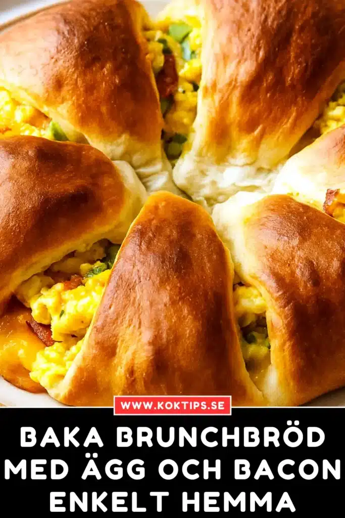 Baka brunchbröd med ägg och bacon enkelt hemma