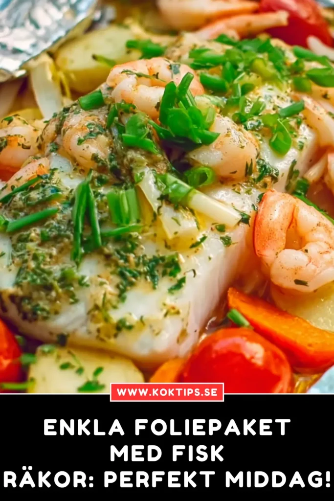 Enkla foliepaket med fisk & räkor: Perfekt middag!