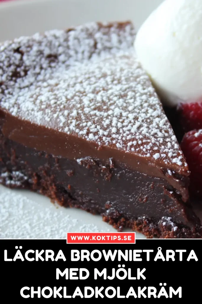 Läckra Brownietårta Med Mjölkchokladkolakräm Hemma