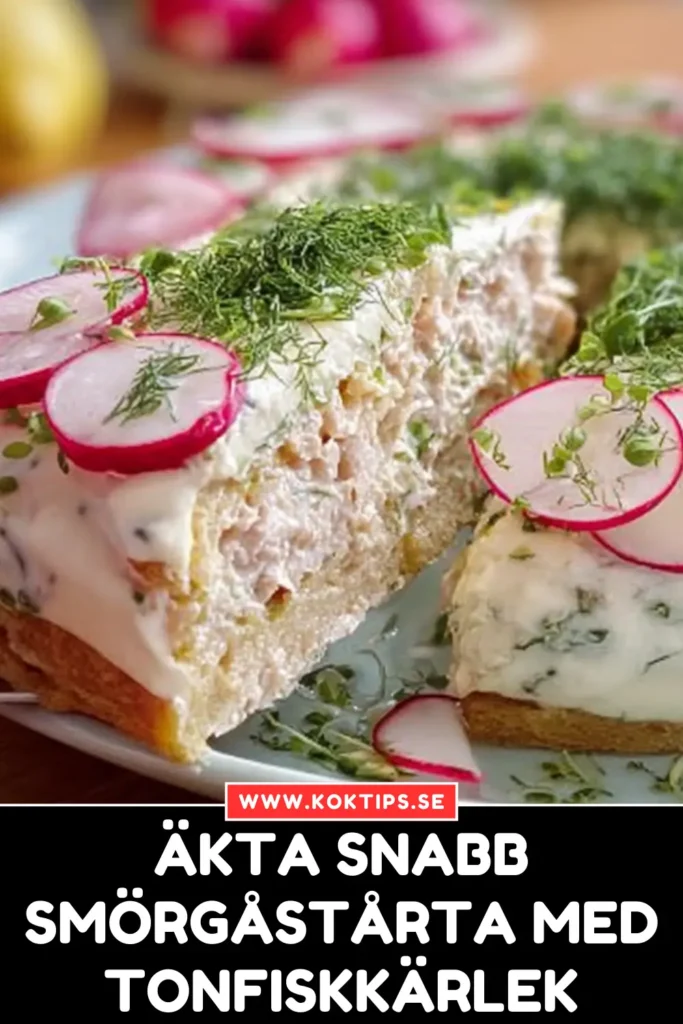 Äkta snabb smörgåstårta med tonfiskkärlek