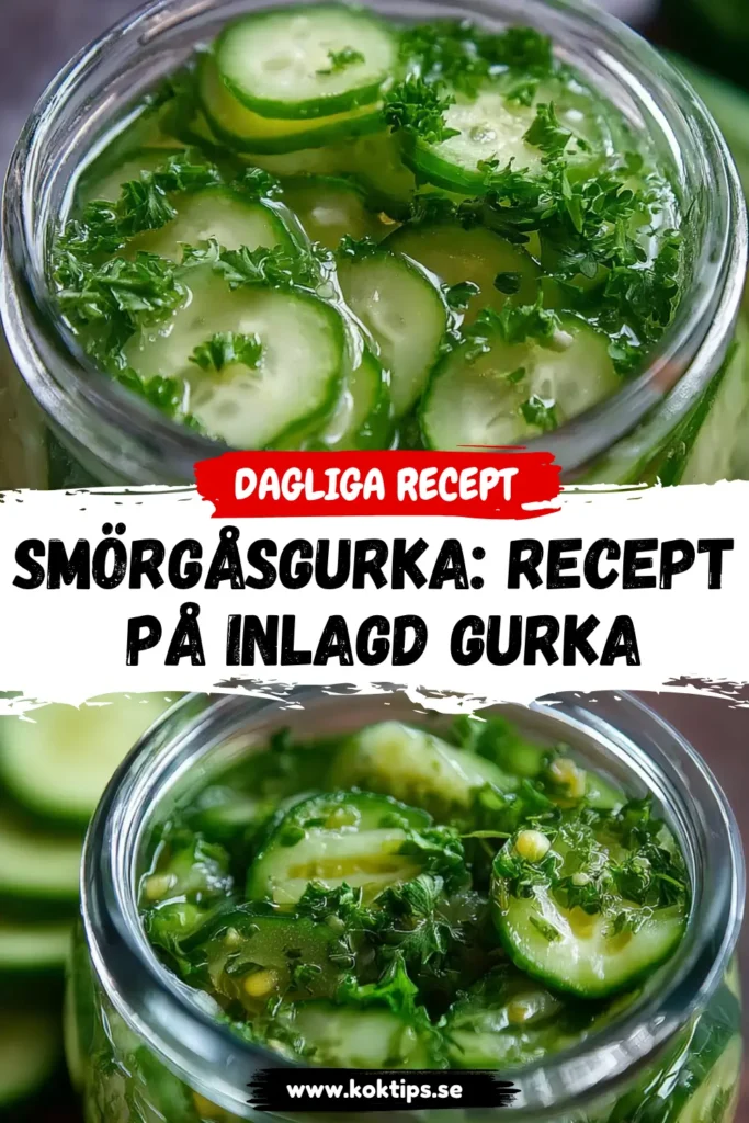 Smörgåsgurka: Recept på inlagd gurka