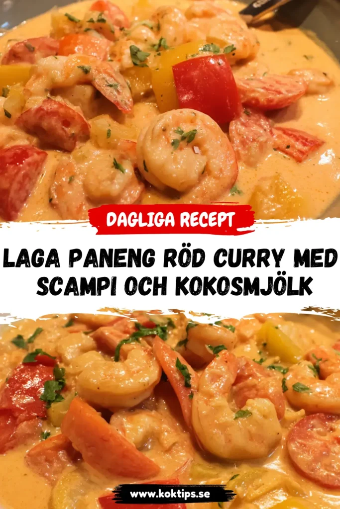 Laga Paneng röd curry med scampi och kokosmjölk