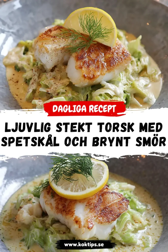 Ljuvlig stekt torsk med spetskål och brynt smör