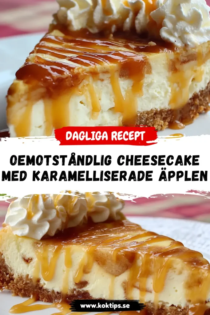 Oemotståndlig cheesecake med karamelliserade äpplen