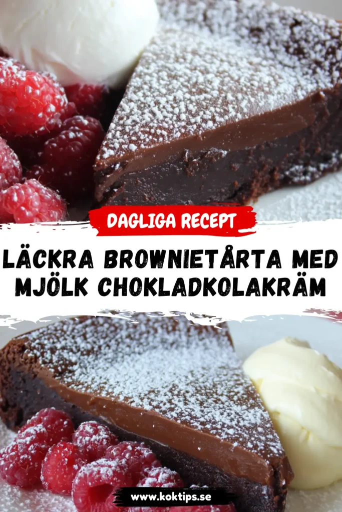 Läckra Brownietårta Med Mjölkchokladkolakräm Hemma