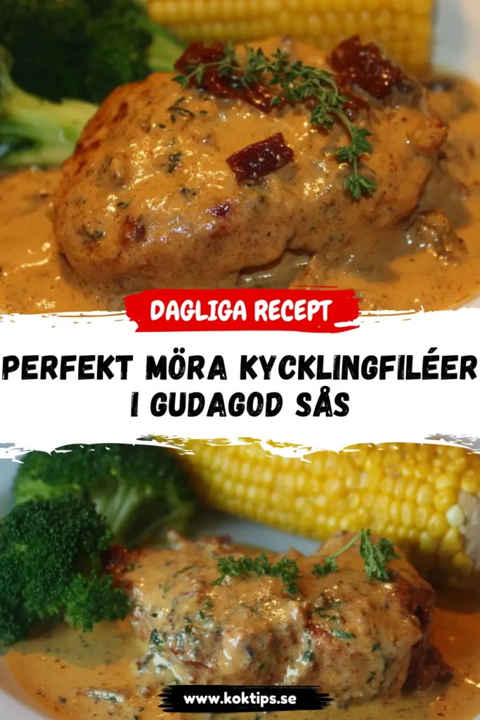 Perfekt möra kycklingfiléer i gudagod sås