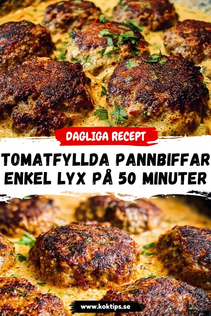 Tomatfyllda pannbiffar: Enkel lyx på 50 minuter